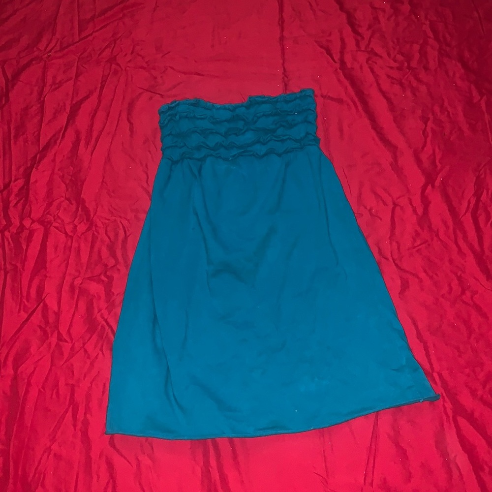Teal Strapless Top